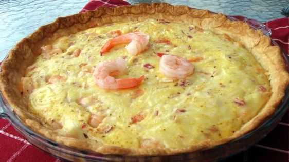 puke pie with prawns